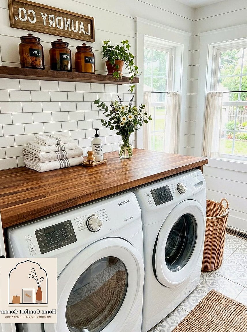 20 Wash Room Ideas Laundry Ideas to Upgrade Your Home This Weekend 5 Butcher Block Folding Counter