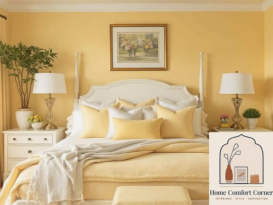 Buttery Yellow Reading Chair in a Neutral Living Room