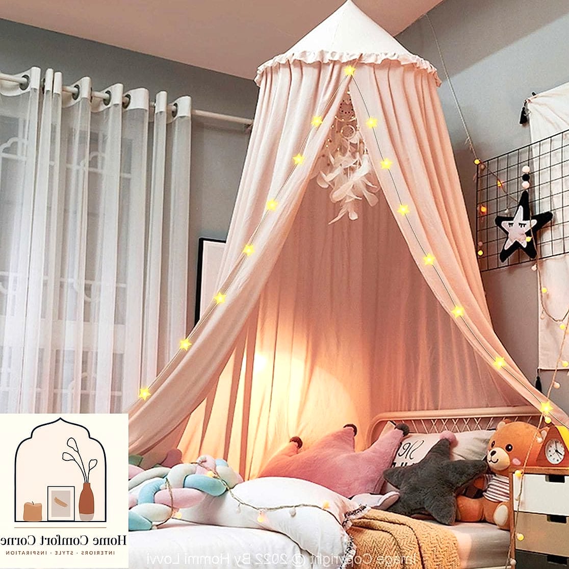 Canopy Bed with Sheer Curtains