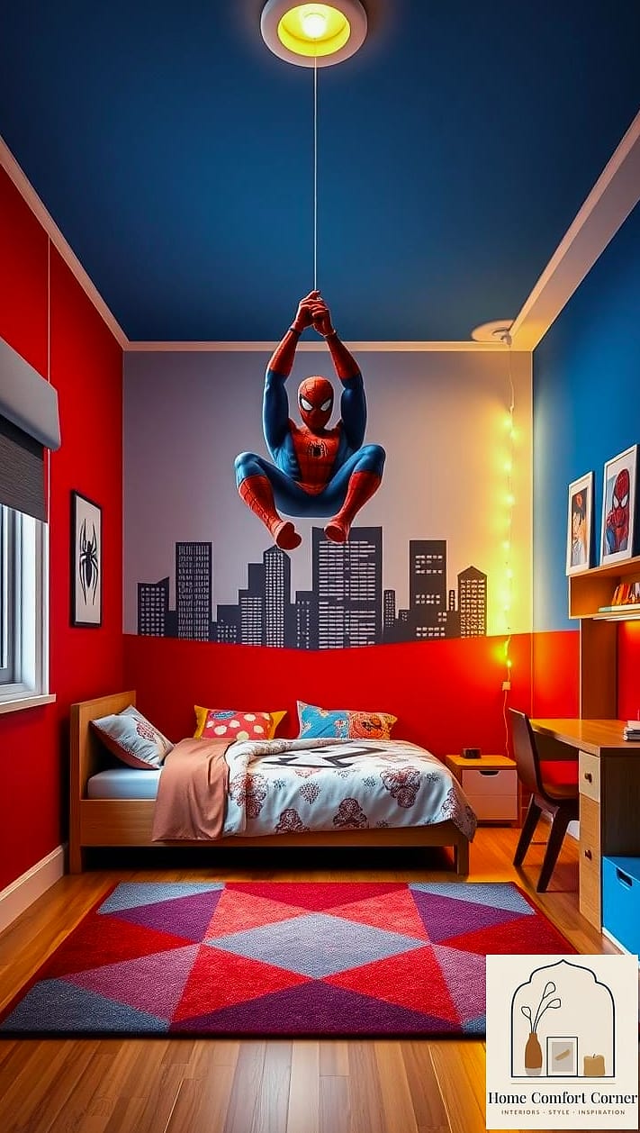A Ceiling Mural of a City Sky