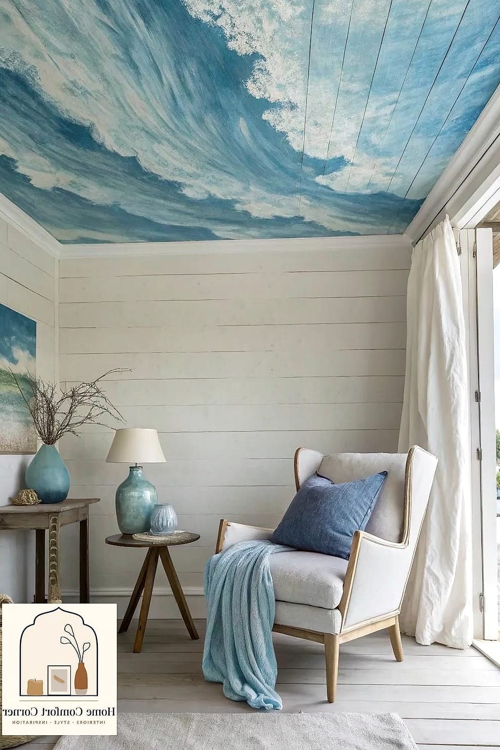 A Ceiling Painted Like the Ocean Surface