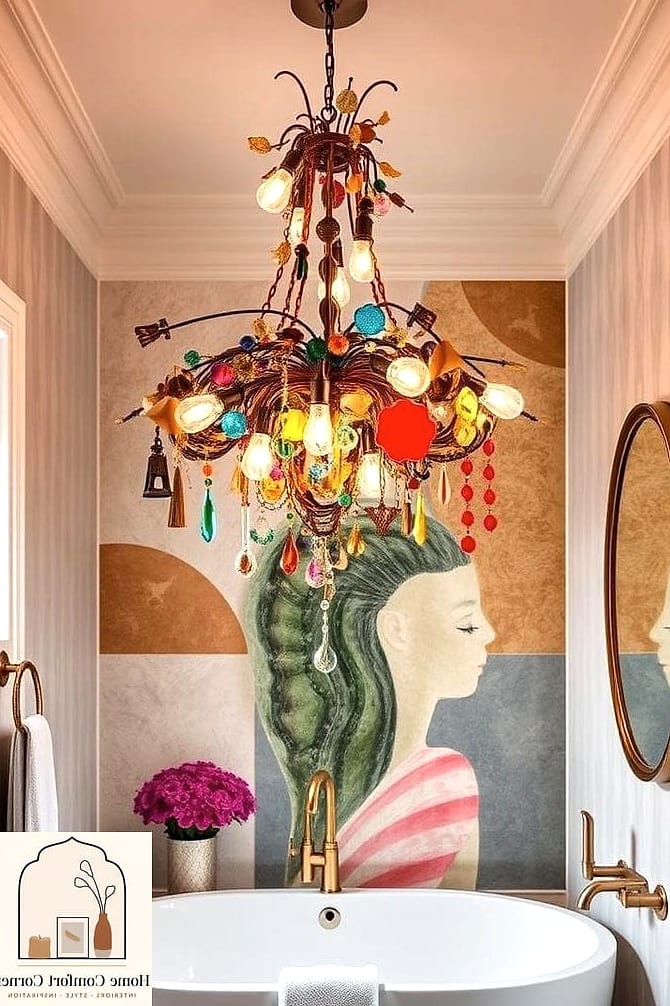A Chandelier in the Bathroom