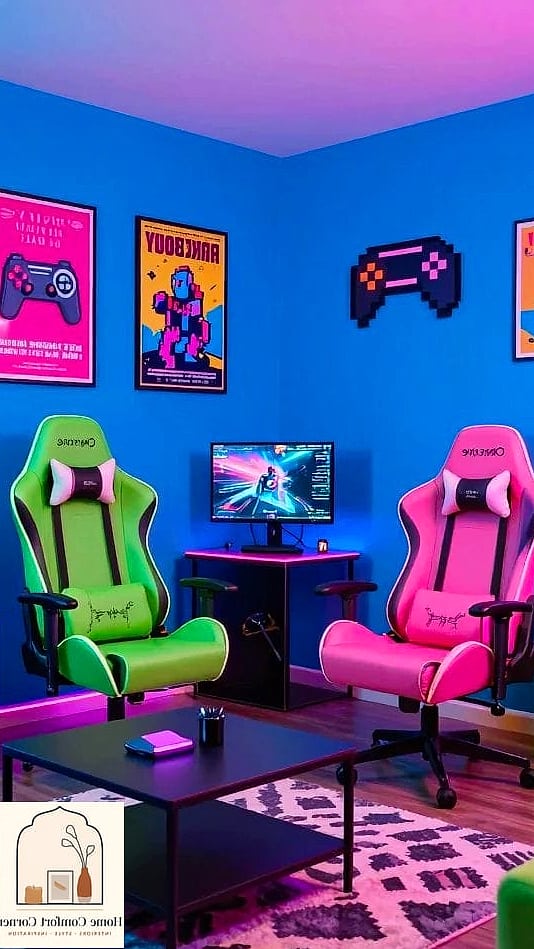11 Gamer Room Decor Tips From Top Interior Designers 4 Choose a Color Palette That Isn't Just Black and Neon