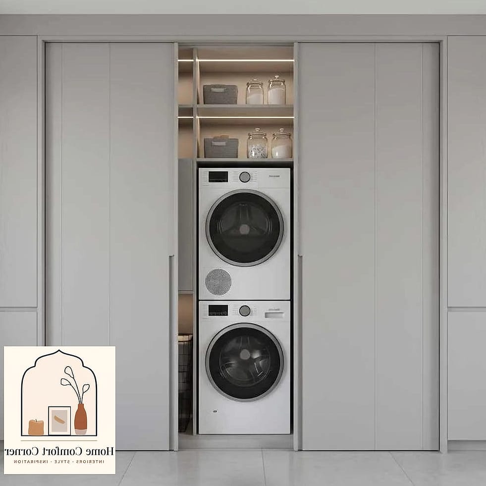 20 Laundry Room Ideas Top Loader Layout Designs That Maximize Style and Function 6 Closet Laundry with Sliding Doors