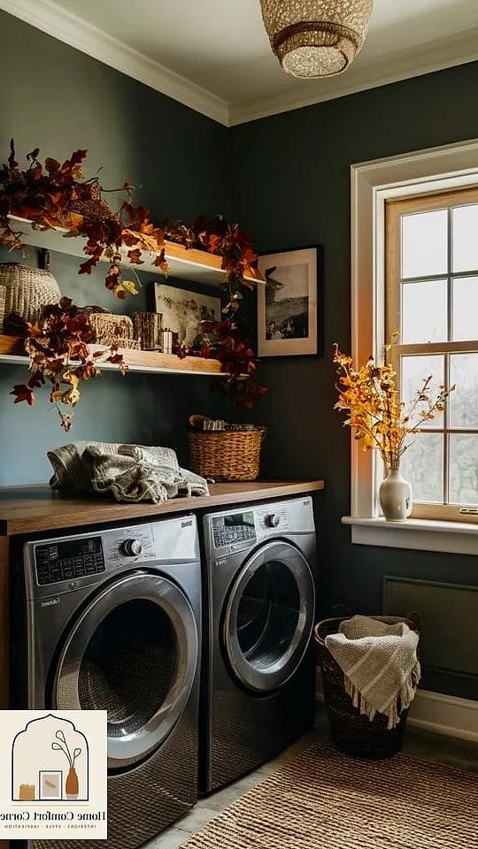 Cluttered Laundry Room to Functional Fall Refresh