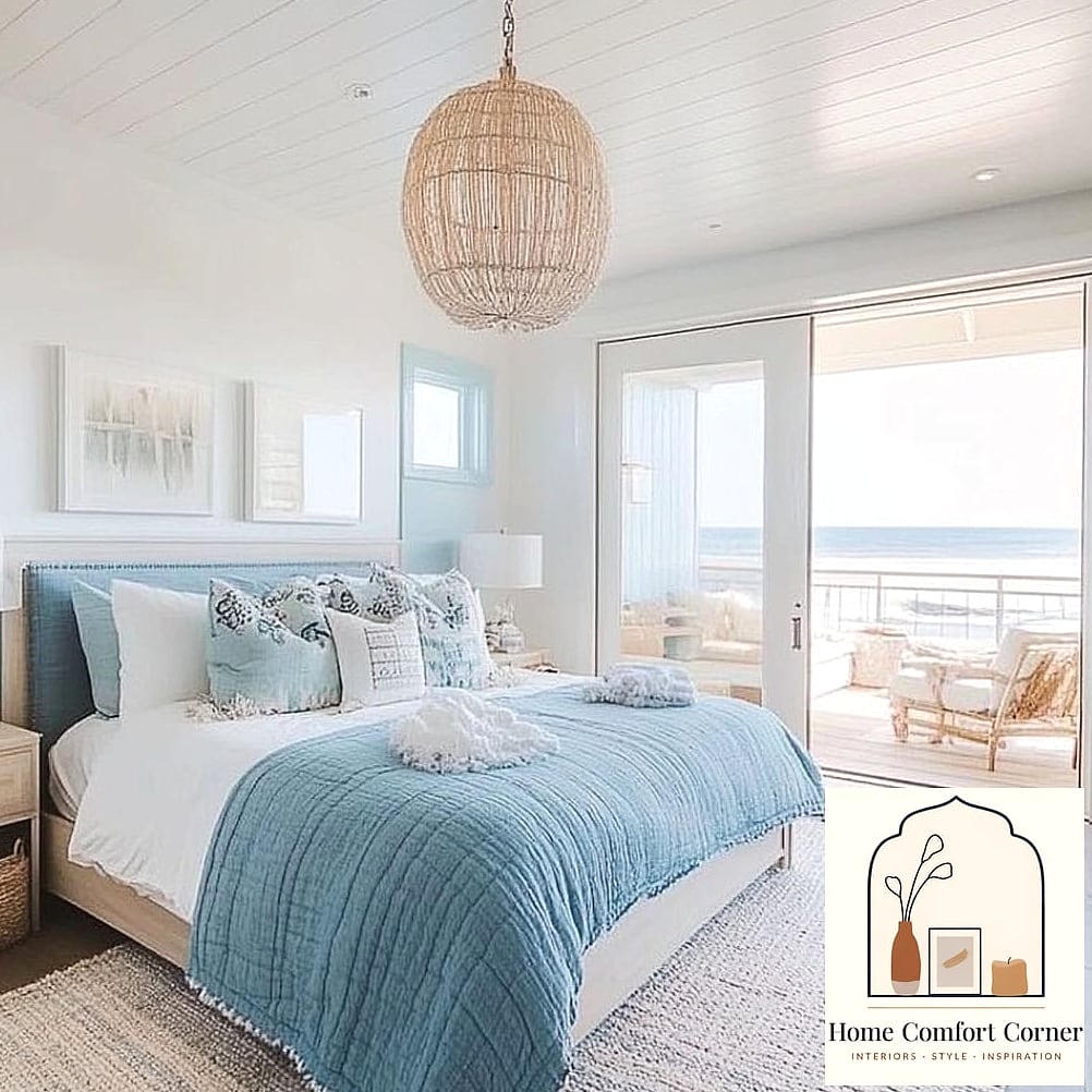 Coastal Bedroom with Woven Textures