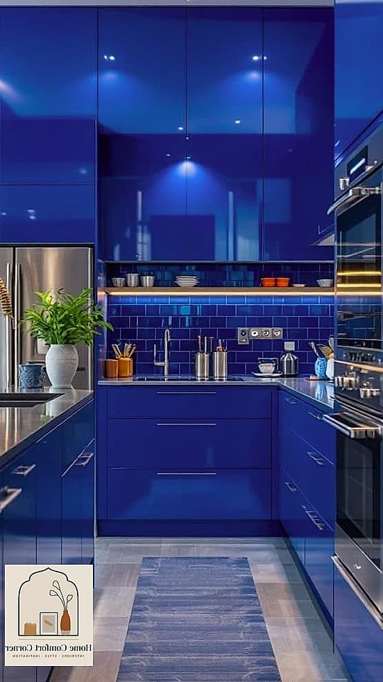 Cobalt Blue Kitchen Island