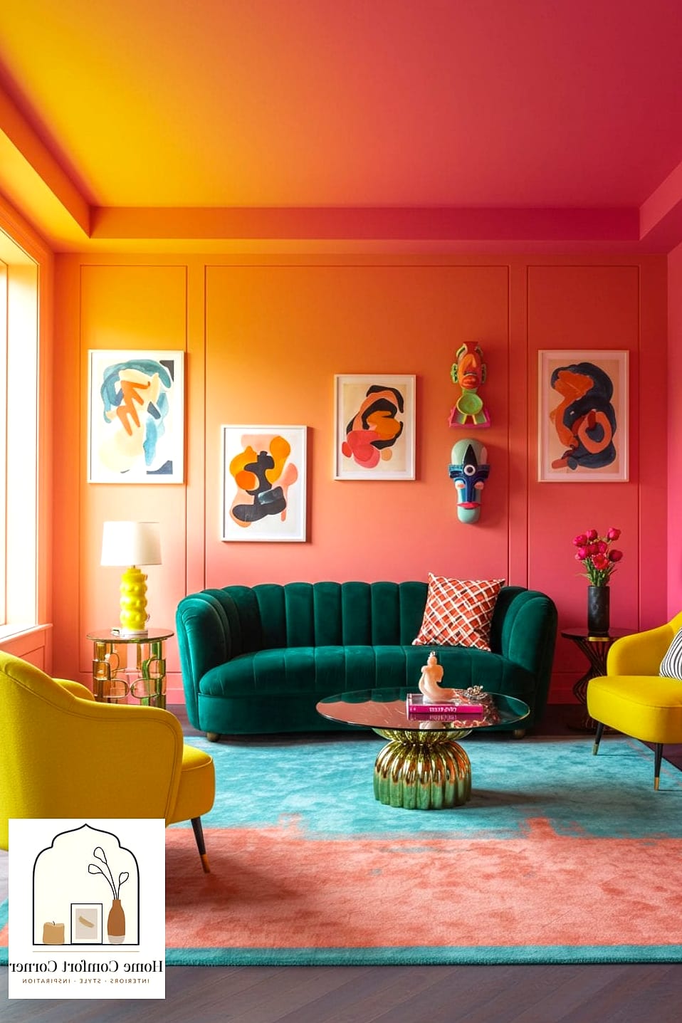 Color-Drenched Ceilings Instead of Walls
