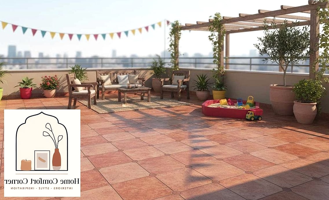 21 Terrace Room Ideas Indian Designs That Maximize Style and Function 19 Colorful Tile Border Detailing