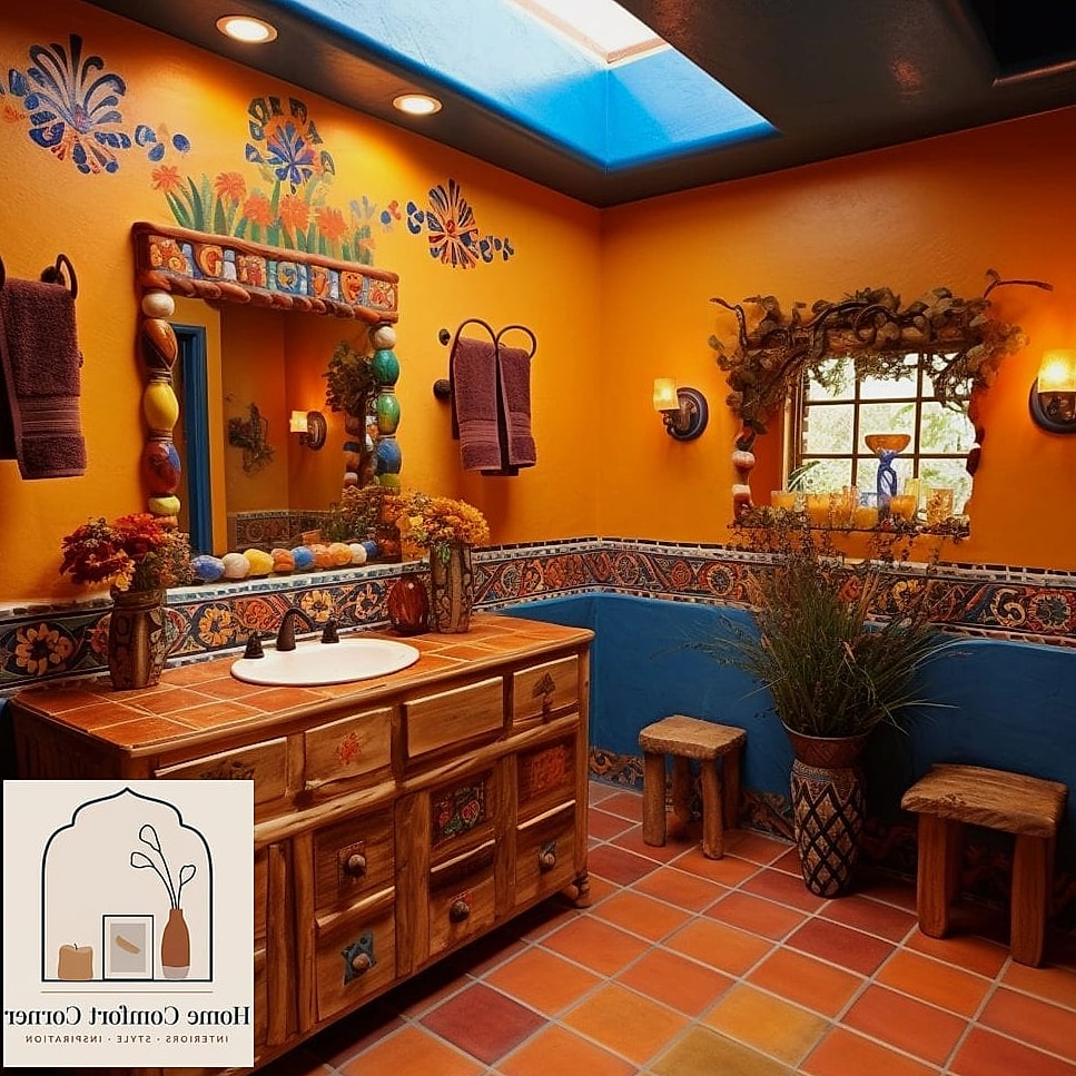 22 Mexican Home Decor Ideas That Are Both Stylish and Practical 18 Colorful Tiled Kitchen Islands