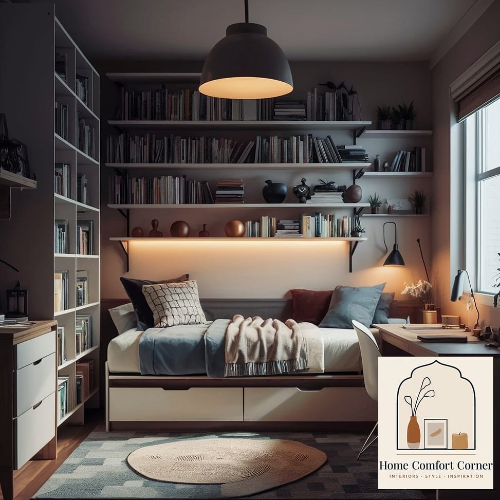 A Compact Bookshelf Styled with Personal Items