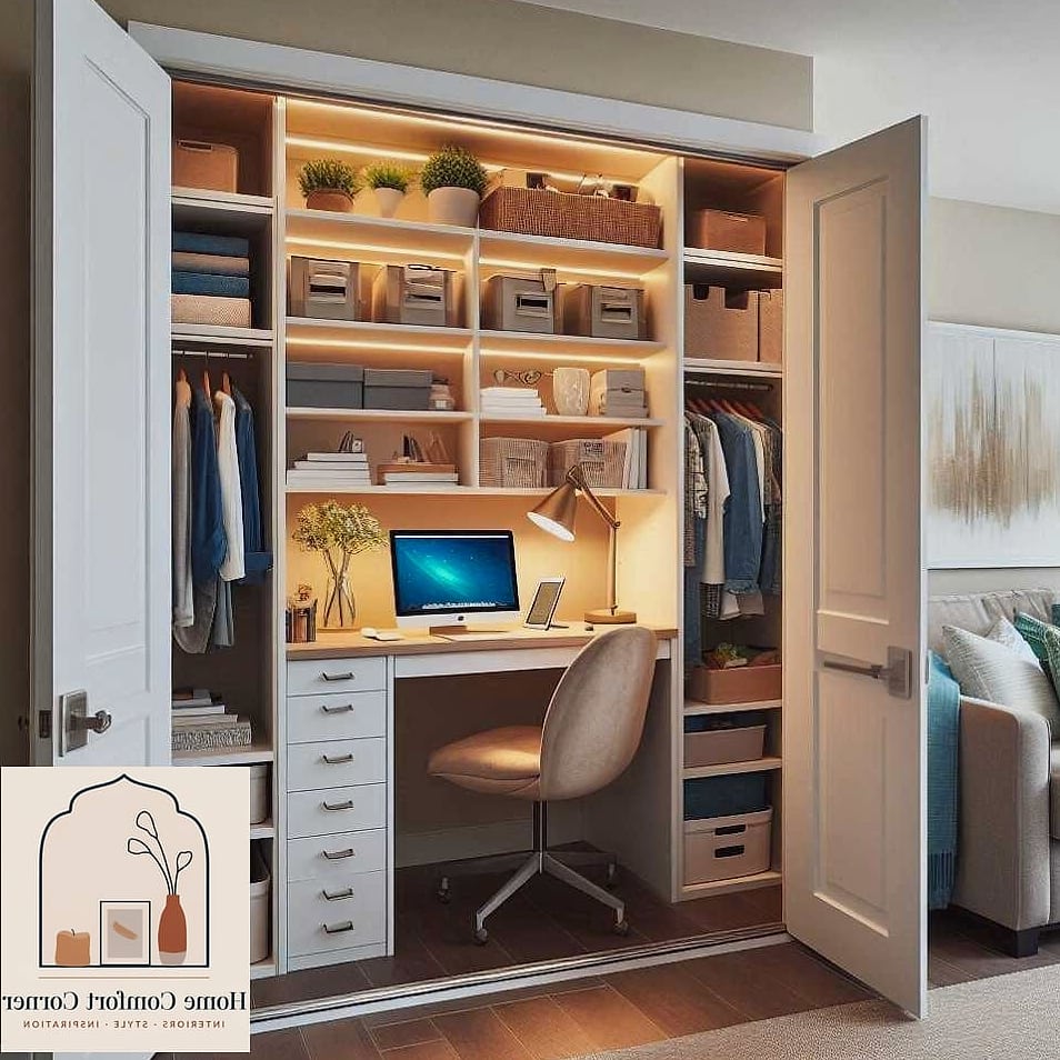 Compact Closet Office Conversion
