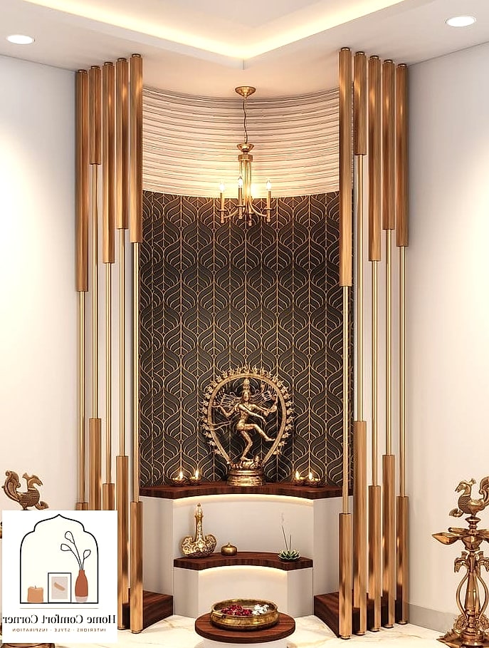 Compact Corner Mandir Unit