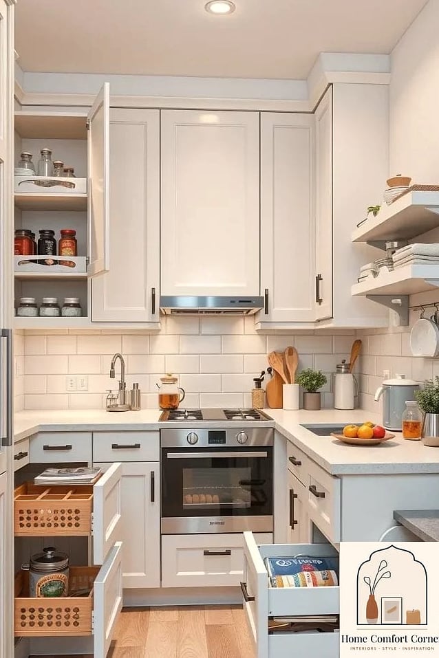 Compact Kitchens with Open Shelving and Curated Objects