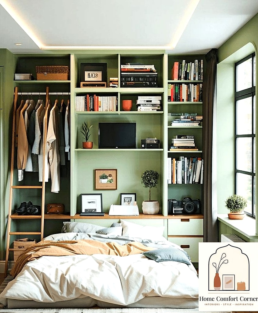 A Compact Mudroom with Built-In Cubbies