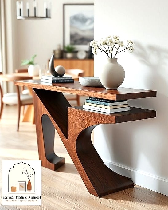 A Console Table Styled With Asymmetry