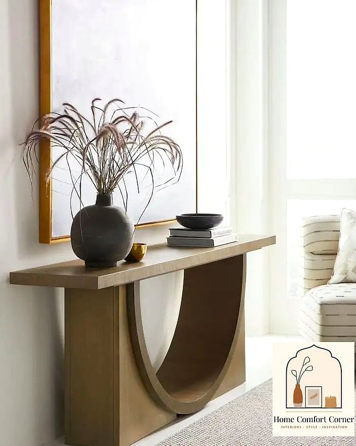 A Console Table Styled with Height Variation
