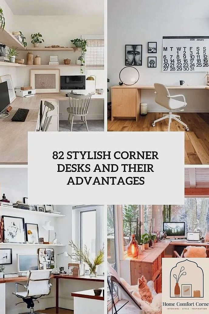 Corner Desk with Floating Shelves