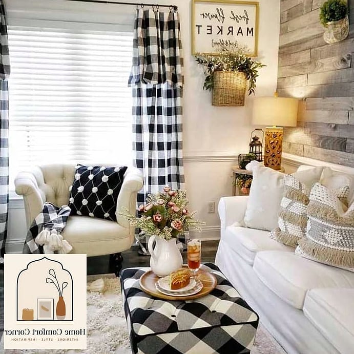 22 Country Farmhouse Decor Ideas to Upgrade Your Home This Weekend 8 Cozy Plaid and Buffalo Check Textiles