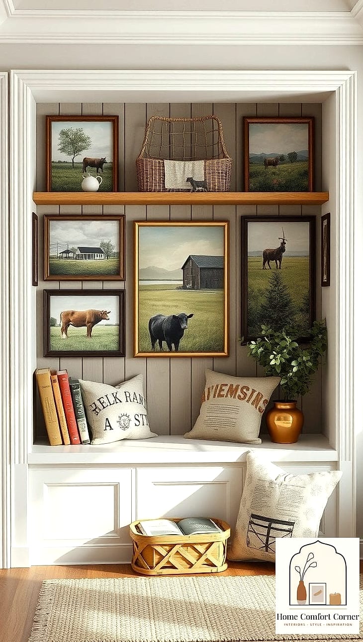 14 Beautiful Vintage Farmhouse Decor Inspiration Photos Worth Saving 13 A Cozy Reading Nook with a Slipcovered Chair