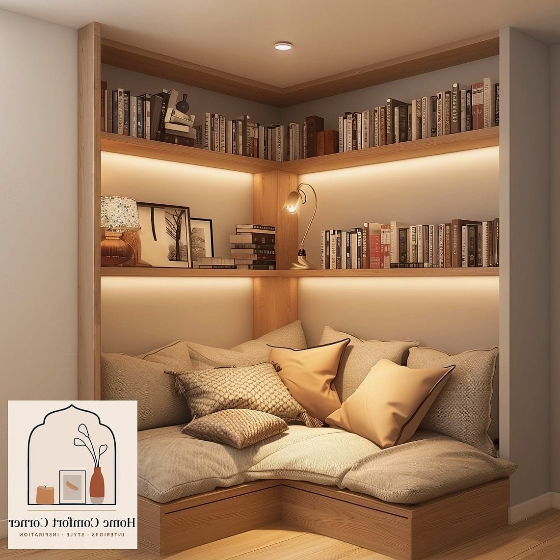 Create a Cozy Corner With a Pouf, Blanket Ladder, and Soft Lighting