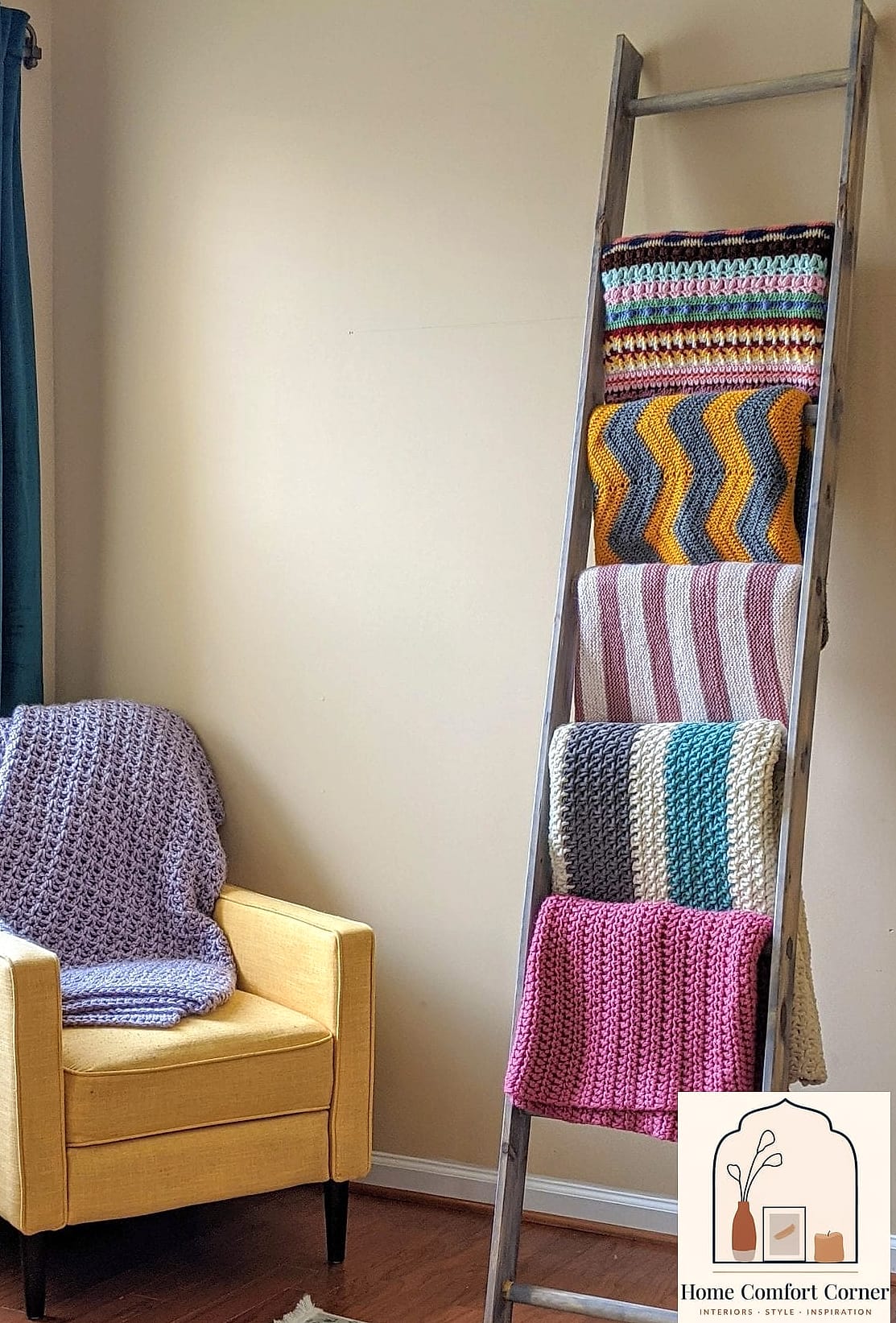 Crochet Blanket Ladder Display