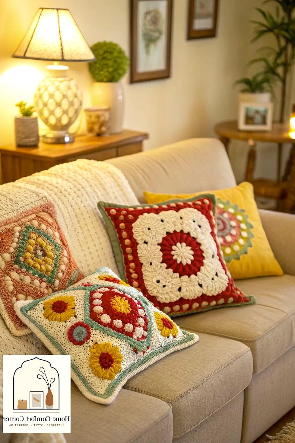 Crochet Cushion for Window Seats