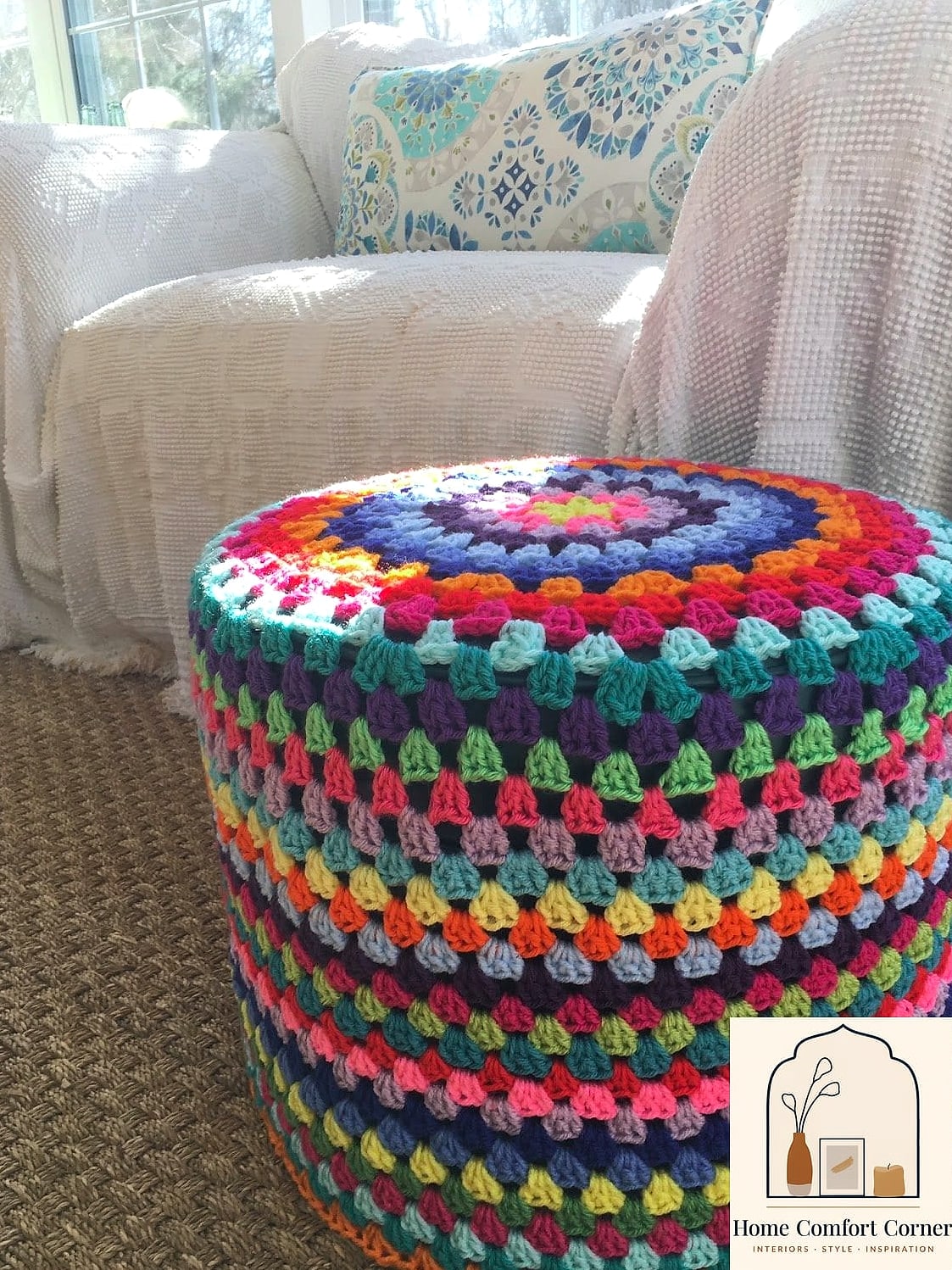 Crochet Ottoman Cover