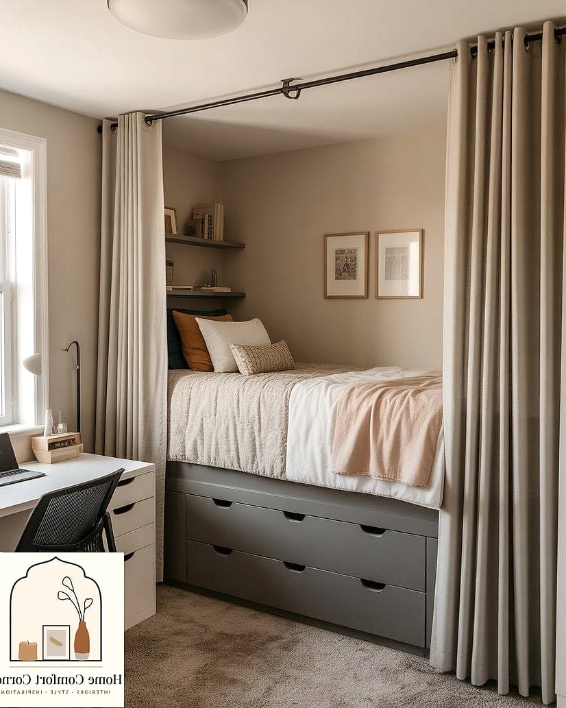 A Curtain Room Divider