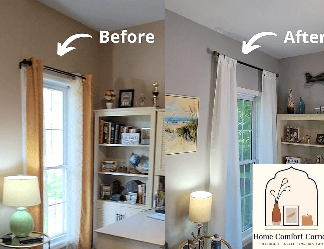 Curtains Hung Close to the Ceiling