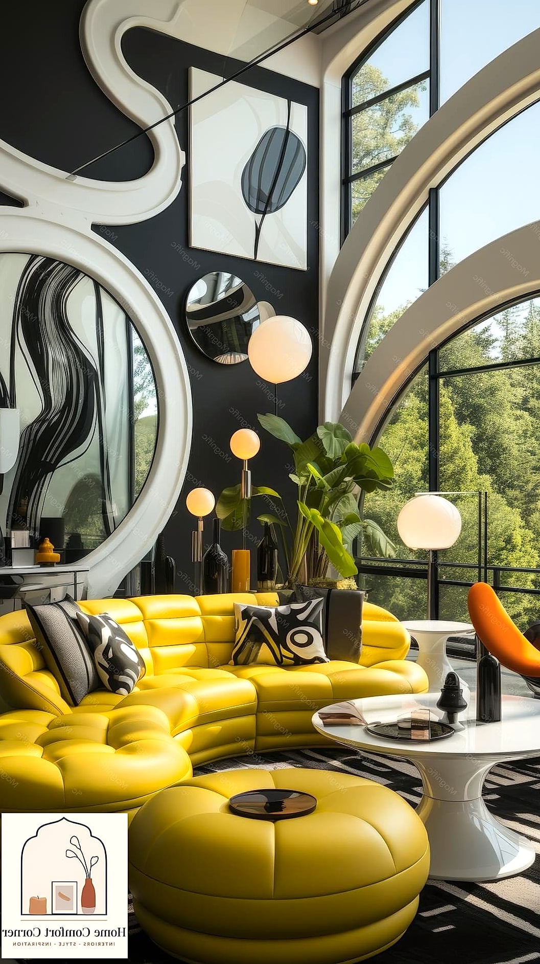 Curved Built-In Banquette Seating