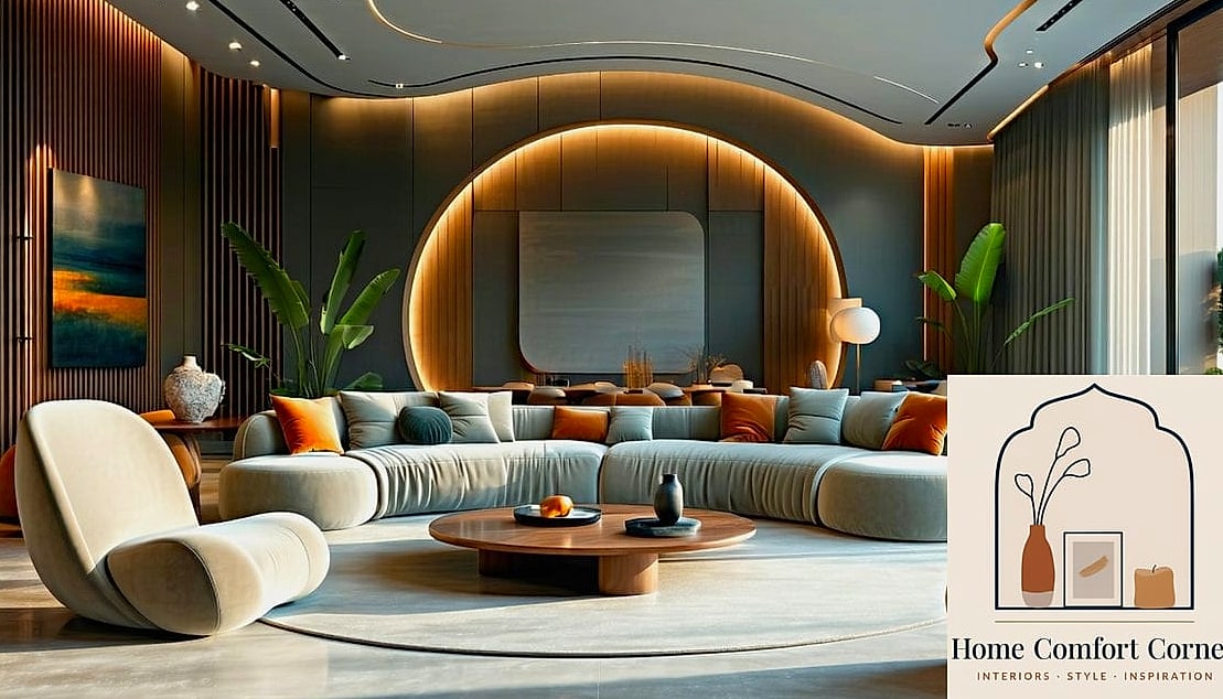 Curved Furniture Softening a Sharp-Edged Room