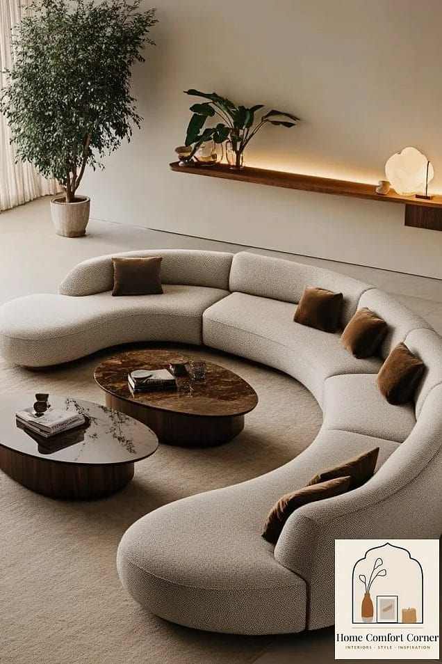 Curved Furniture to Soften Sharp Rooms