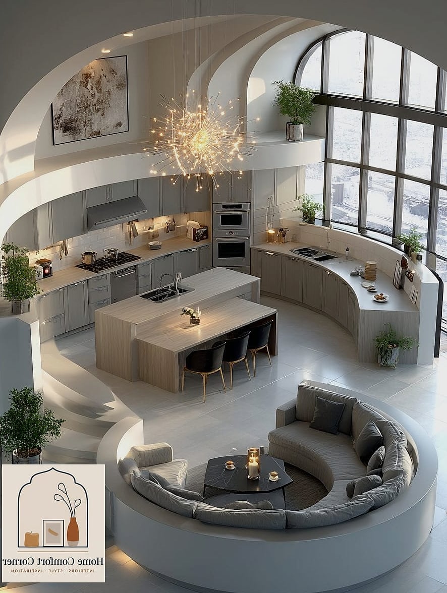 Curved Furniture as an Anchor Piece