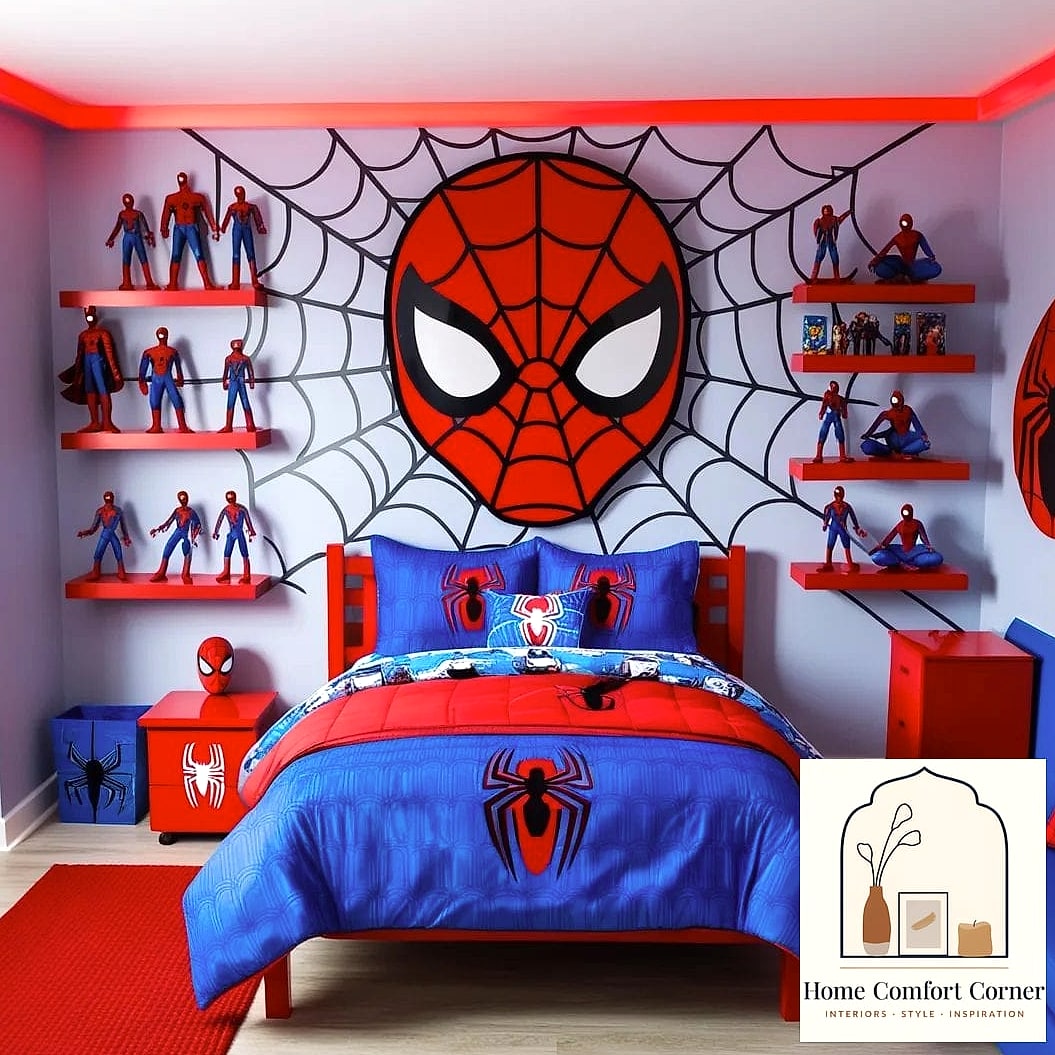 Custom Web-Themed Curtains for a Closet Doorway