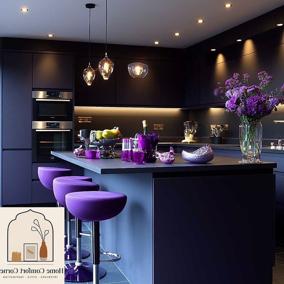 Dark Purple Kitchen Island
