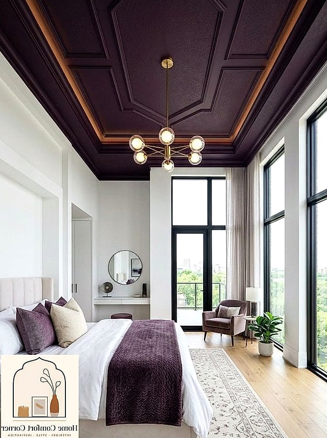 Dark Purple Ceiling Treatment