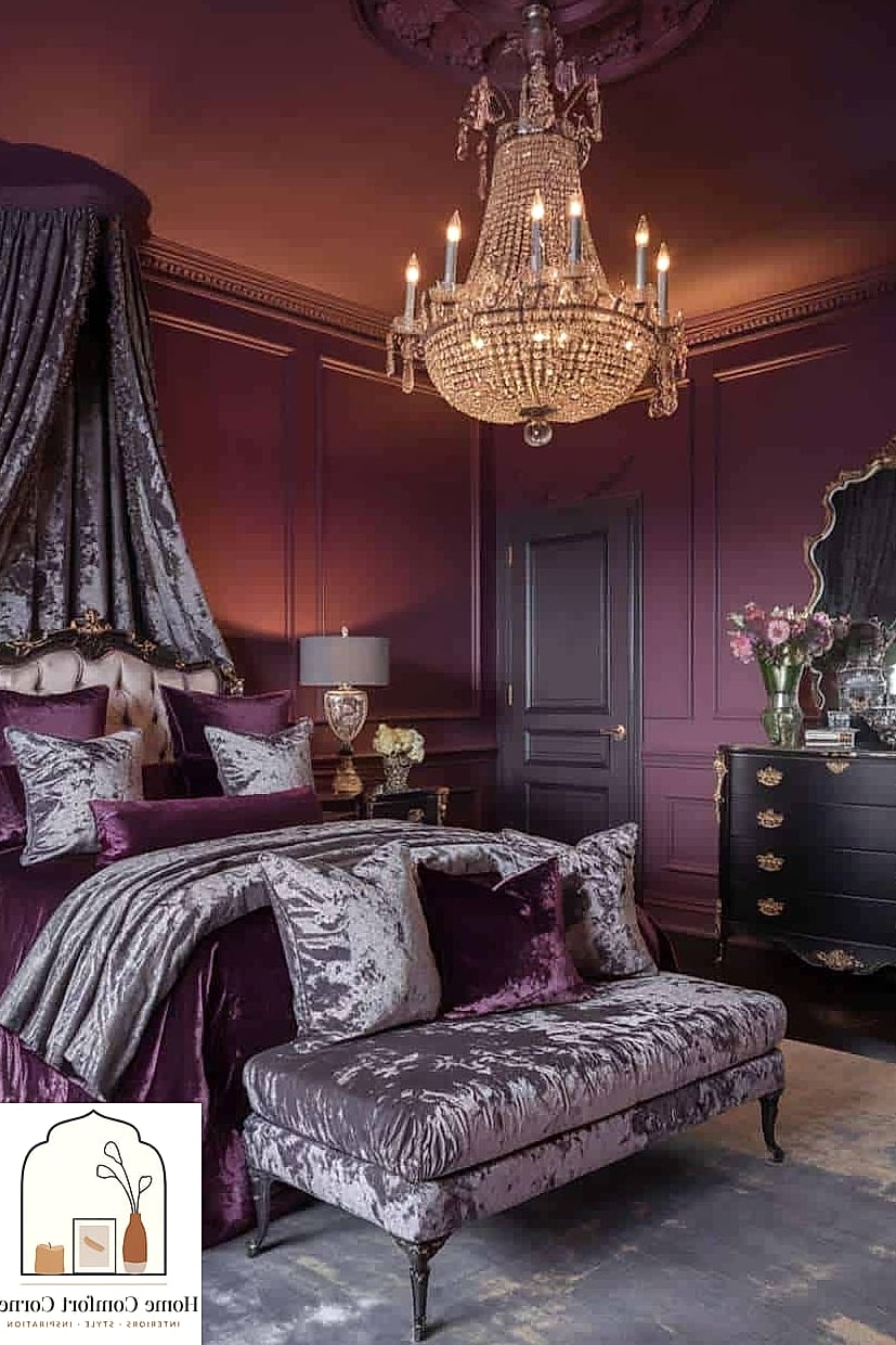 Dark Purple with Brass and Gold Accents