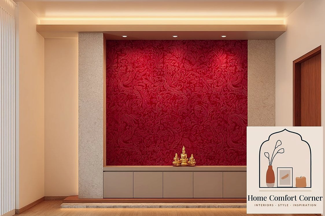 Dated Red and Gold Room Softened Into a Neutral Palette