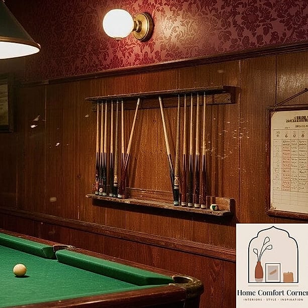 20 Billiards Room Decor Ideas From Homes We Absolutely Love 11 A Dedicated Cue Rack Wall