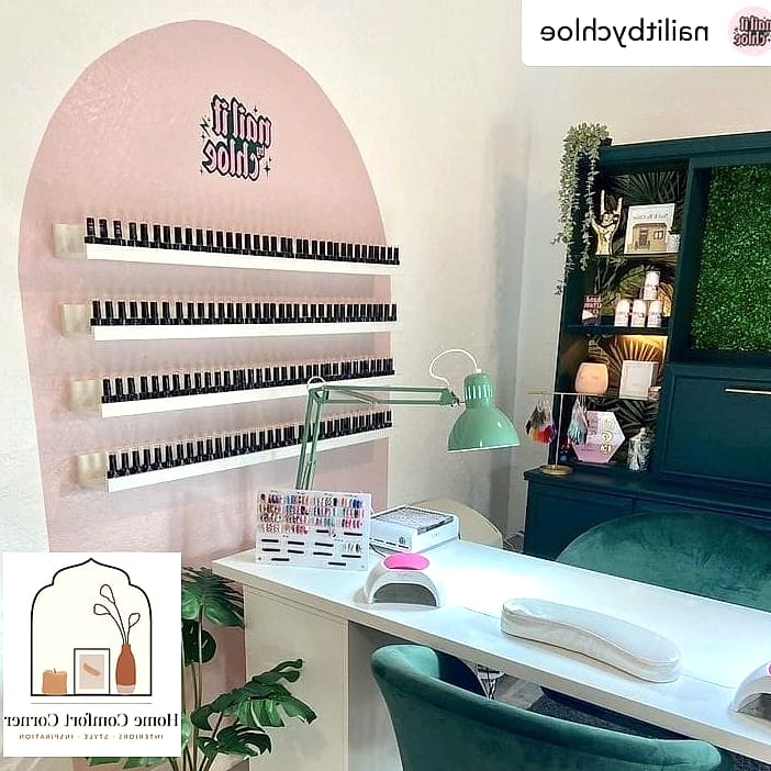 15 Nail Room Decor Ideas Ideas That Are Both Stylish and Practical 13 A Dedicated Hand Rest With Built-In Storage