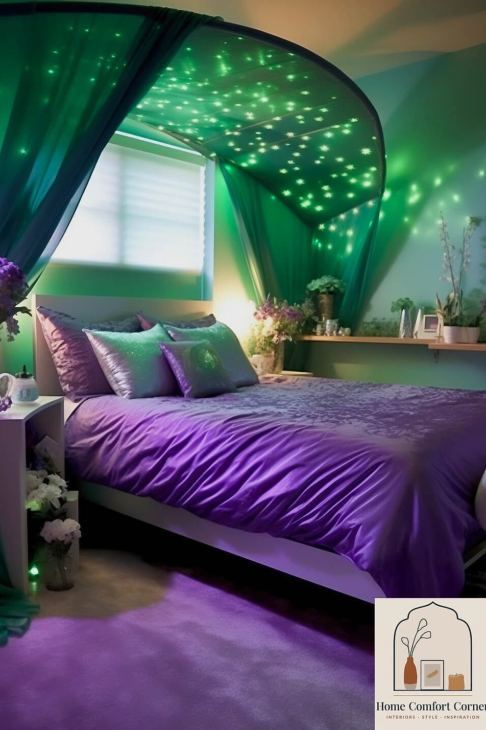 Deep Purple and Emerald Green Pairing