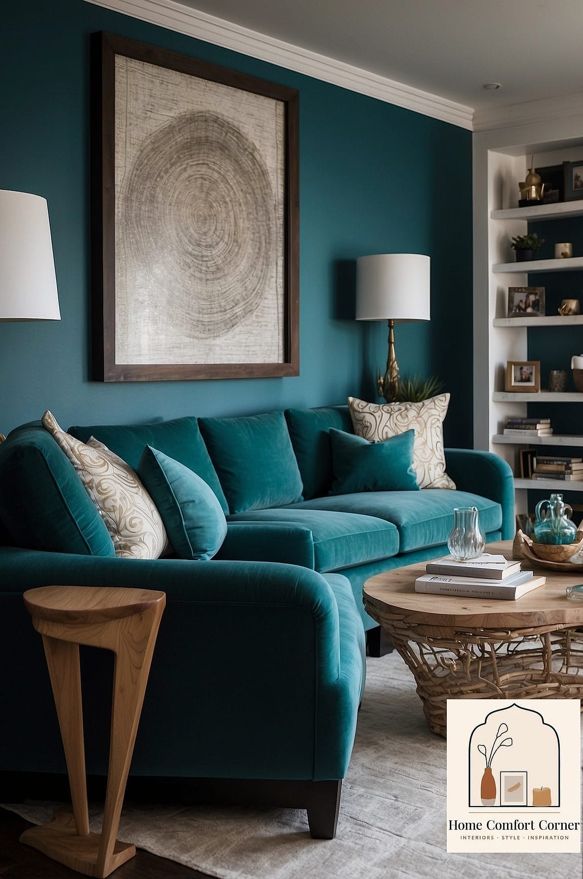 Deep Teal Blue Home Office