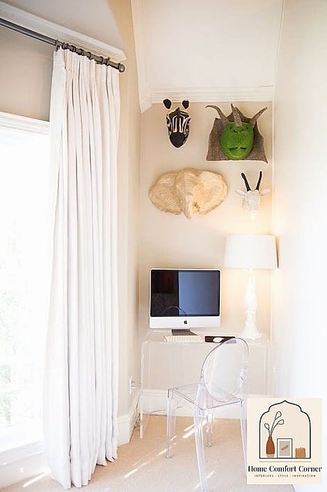 Desk Nook with Pegboard Organization