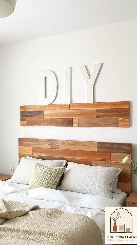 A DIY Headboard Using Fabric and Plywood