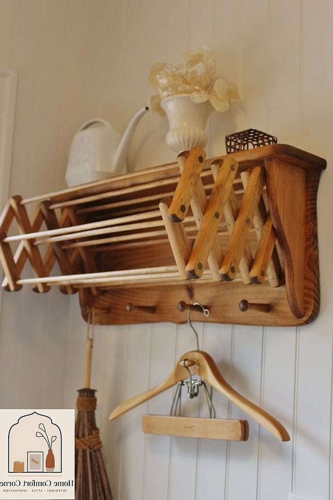 18 Diy Laundry Room Ideas Designs That Maximize Style and Function 10 A Drying Rack Built Into the Wall