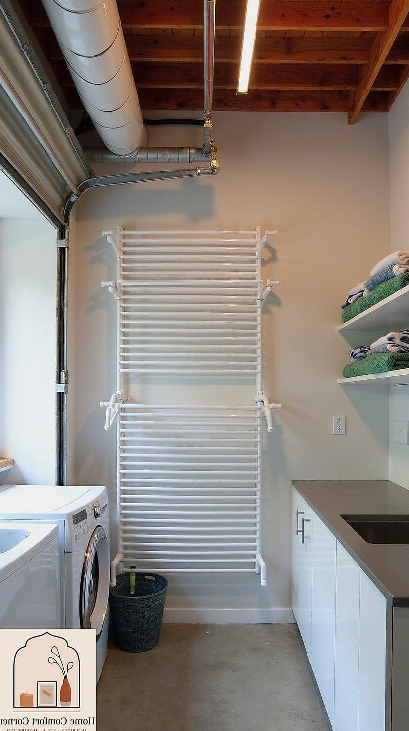 A Drying Rack That Folds Flat Against the Wall