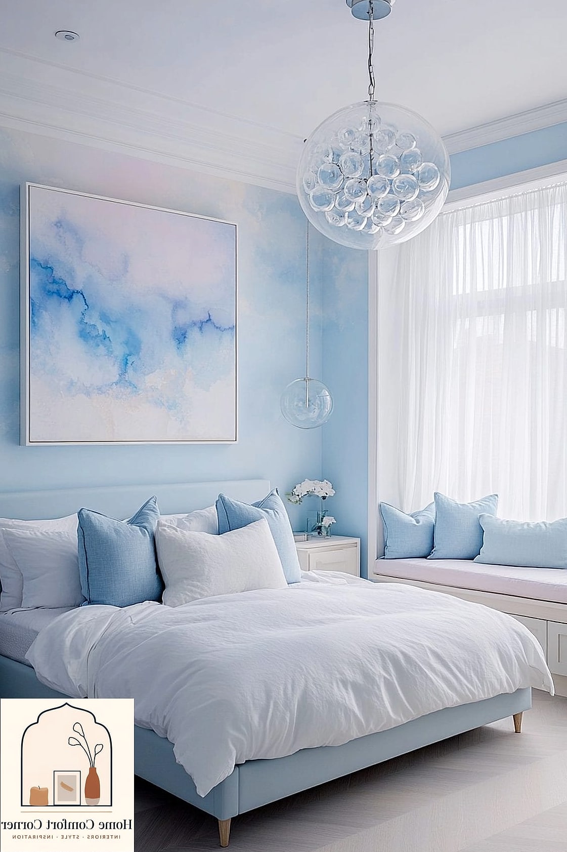 Dusty Blue Built-In Window Seat