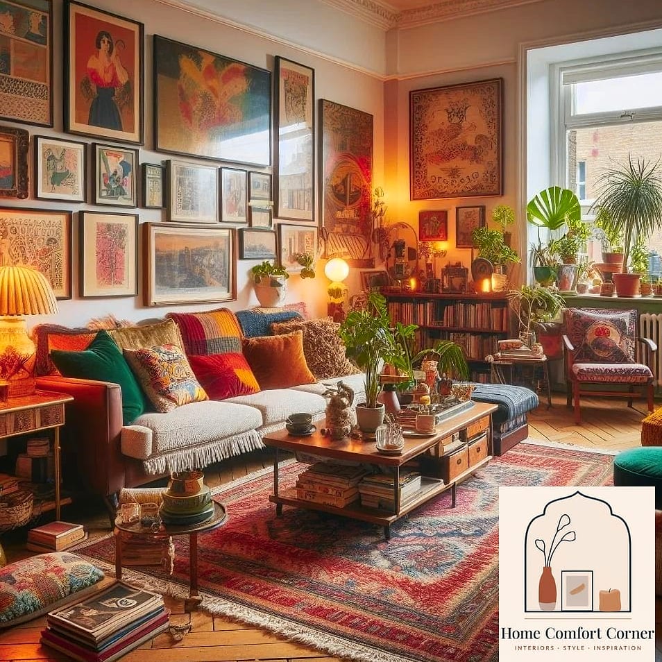 Eclectic Gallery Wall Living Room