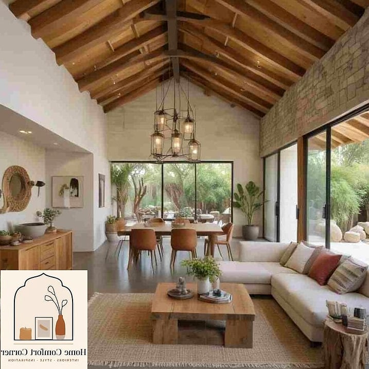 Exposed Wood Beams Painted or Stained Dark